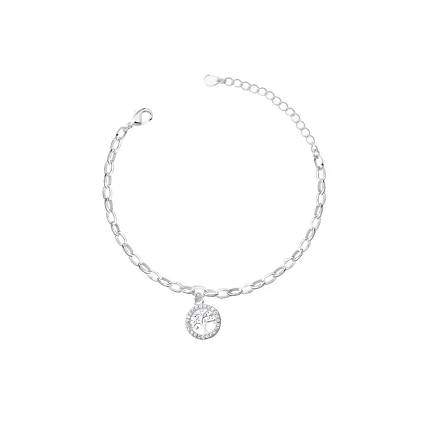 Pulseira Prata Leve Elos Portugueses Árvore da Vida