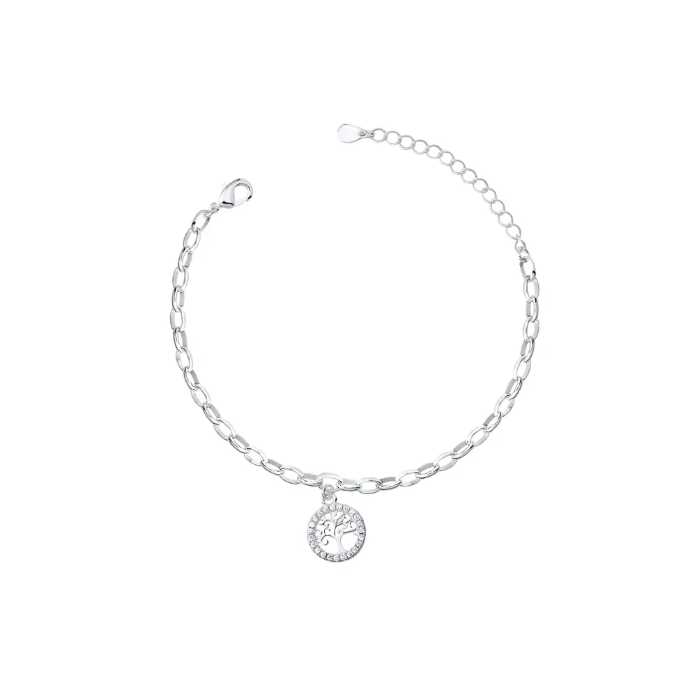 Pulseira Prata Leve Elos Portugueses Árvore da Vida