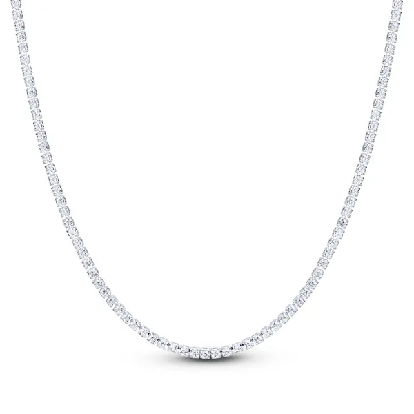 Choker Prata Leve Riviera Zircônias Quadradas PP Brancas