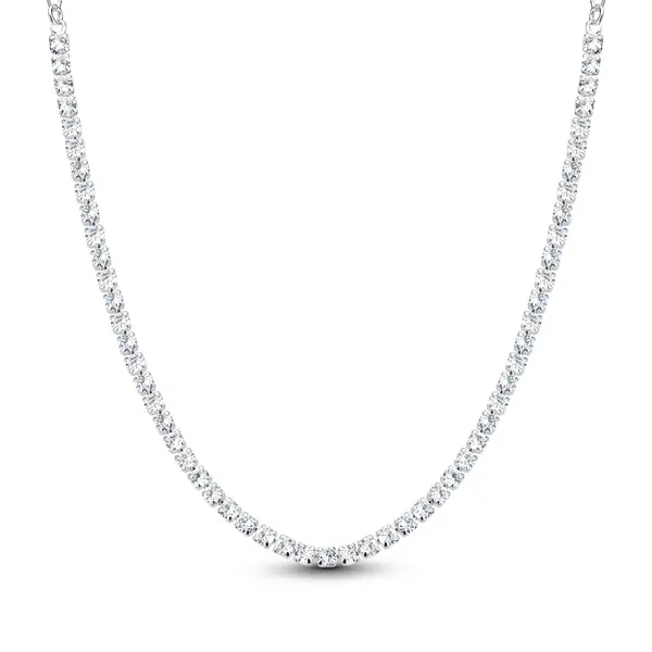 Choker Prata Leve Metade em Riviera Quadradas Grande