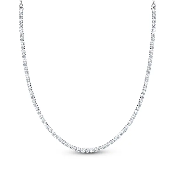 Choker Prata Leve Metade em Riviera Quadradas PP