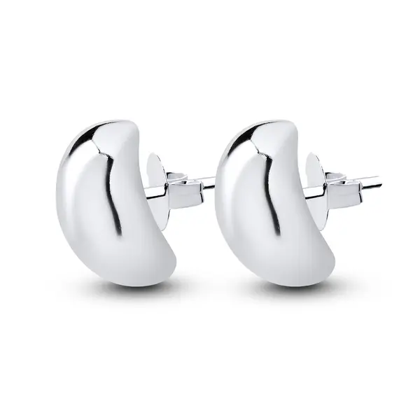 Brinco Prata Meia Argola Lisa