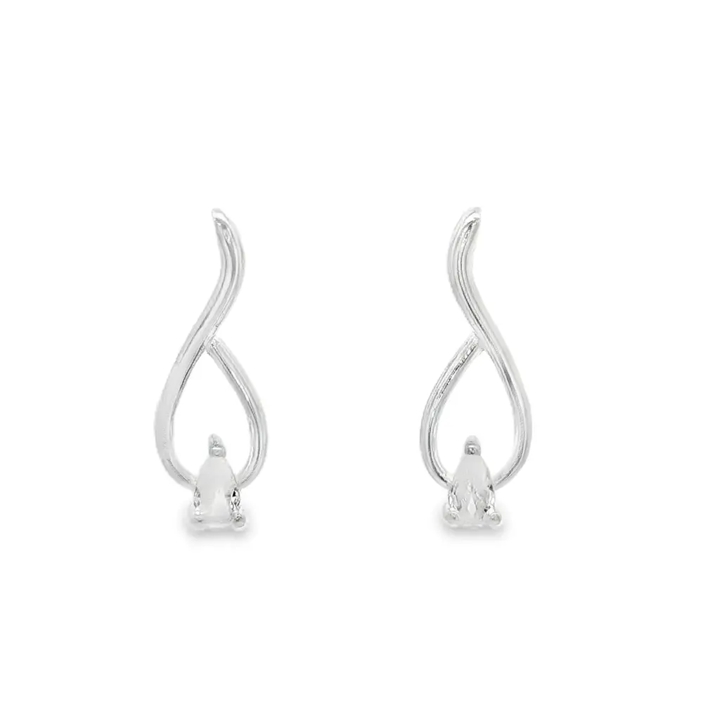 Brinco Prata Gota em Zircônia