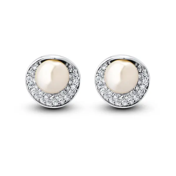 Brinco Prata Leve Concha com Pérola