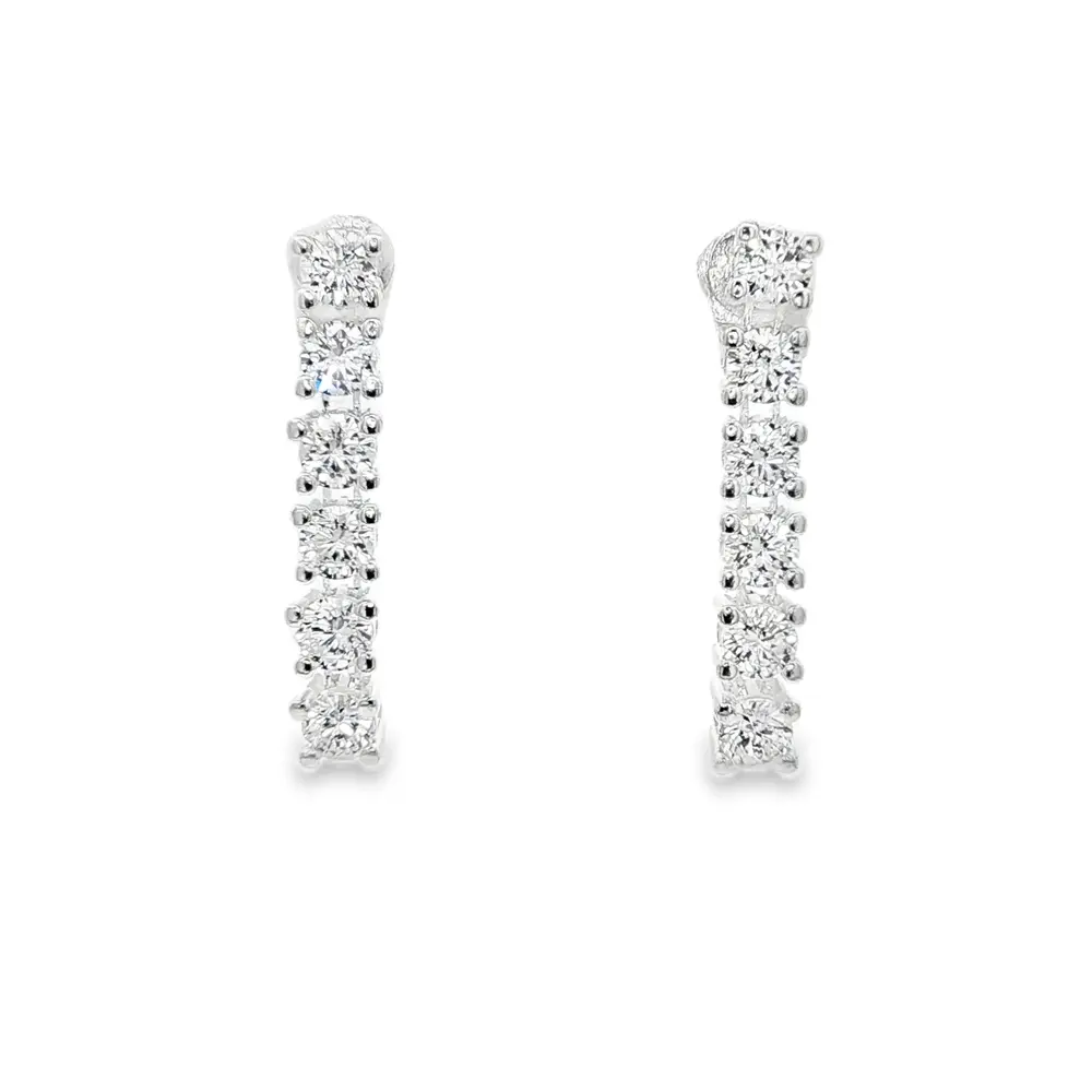 Brinco Prata Riviera em Zircônias