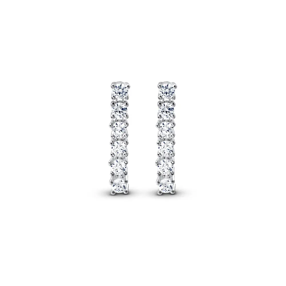 Brinco Prata Riviera em Zircônias