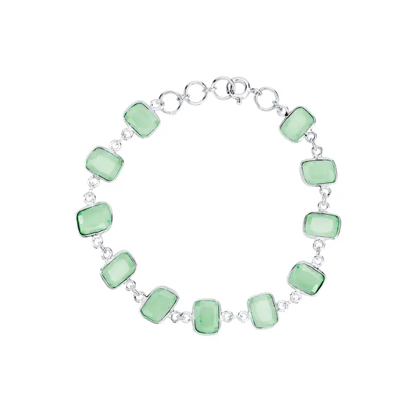 Pulseira Prata Pedra Natural Verde