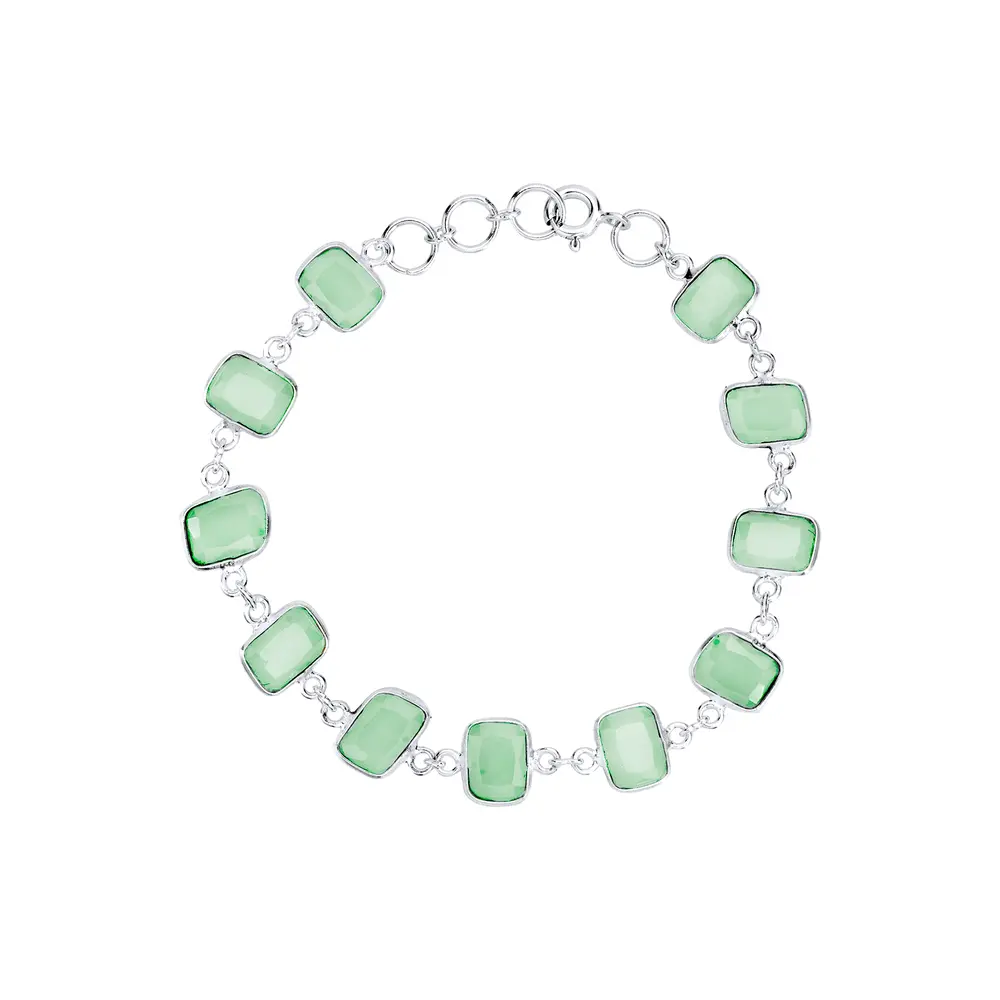 Pulseira Prata Pedra Natural Verde
