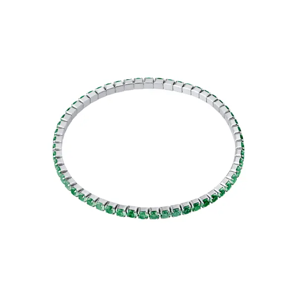Bracelete Prata Rodinada Riviera Redonda Grande Verde