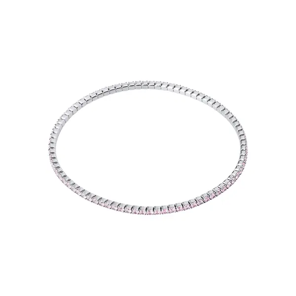 Bracelete Prata Rodinada Riviera Redonda PP Rosa Claro