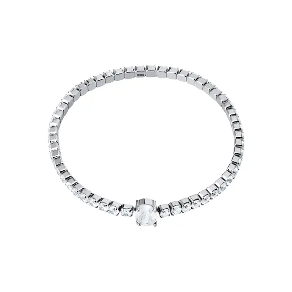 Bracelete Prata Rodinada Riviera Redondas e Zircônia Central