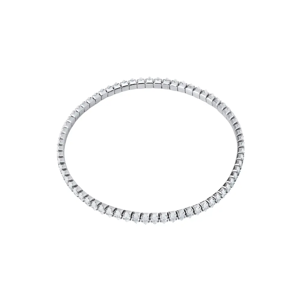 Bracelete Prata Rodinada Riviera Navete Média Branca