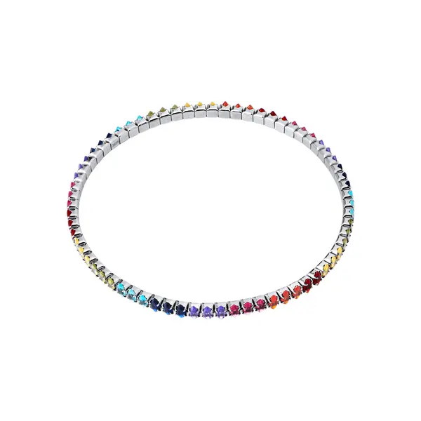 Bracelete Prata Rodinada Riviera Navete Média Colorida