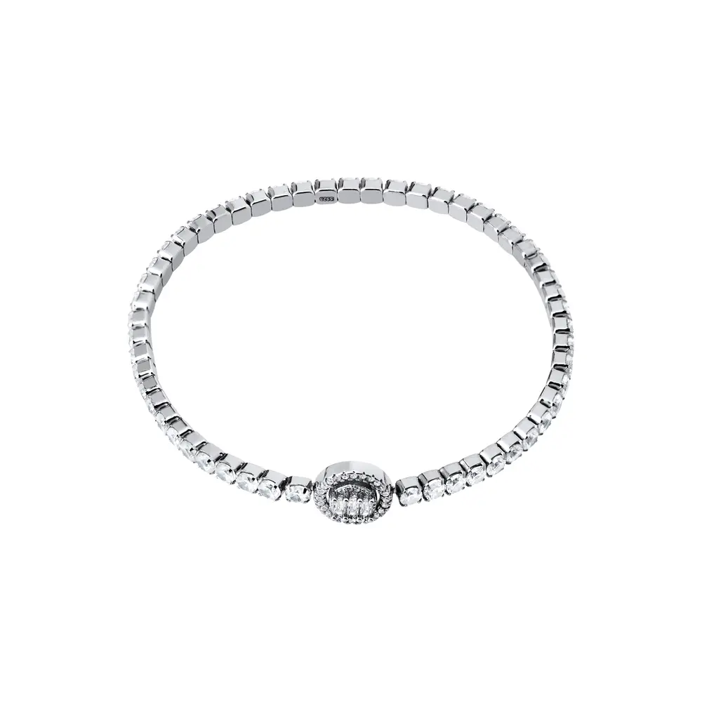 Bracelete Prata Rodinada Riviera Redondas e Zircônias Centrais