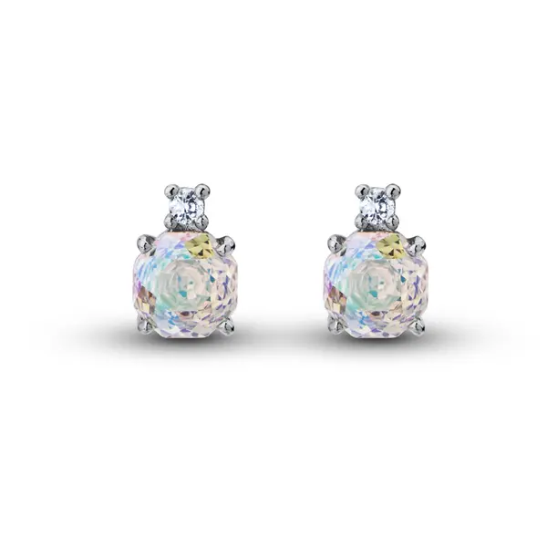 Brinco Banho de Ródio Zircônia Furta Cor