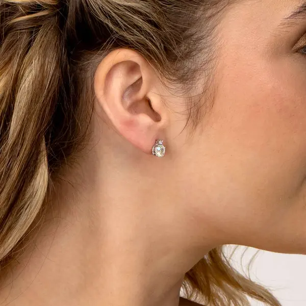 Brinco Banho de Ródio Zircônia Furta Cor