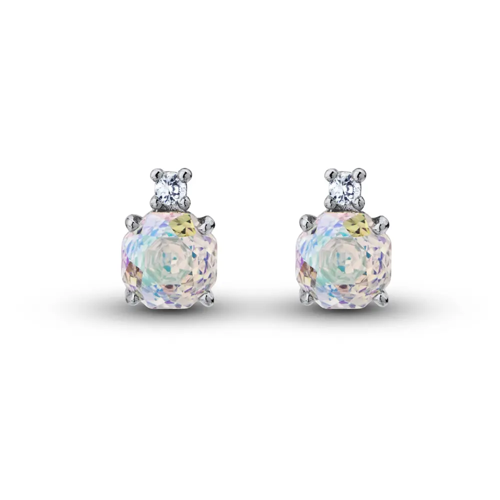 Brinco Banho de Ródio Zircônia Furta Cor