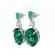 Brinco Banho de Ródio Zirconia Oval Grande Verde