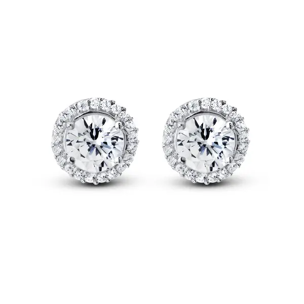 Brinco Prata Redondo Cravejado em Zircônias