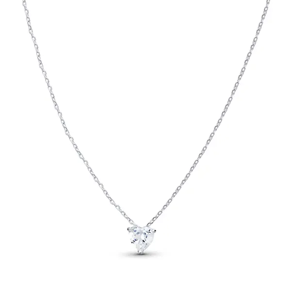 Gargantilha Prata Coração em Zircônias