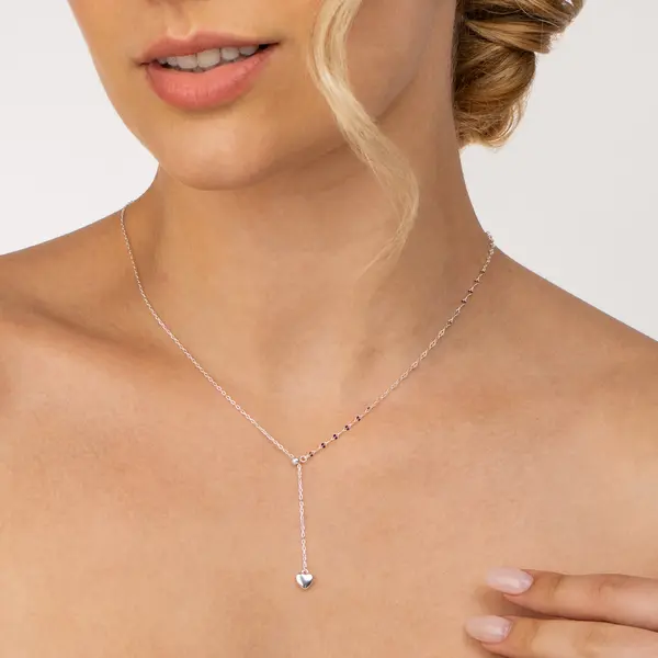 Gargantilha Prata Coração Liso