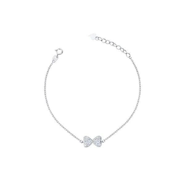 Pulseira Prata Laço em Zircônia