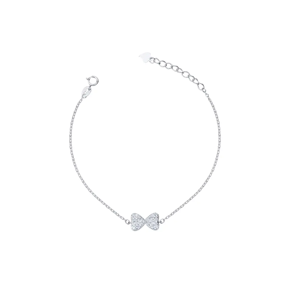Pulseira Prata Laço em Zircônia