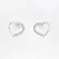 Brinco Prata Leve Coração Metade com Zircônias