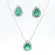 Conjunto Prata Leve Clássico Gota com Zircônias Verde