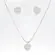 Conjunto Prata Leve Coração em Zircônia Branca