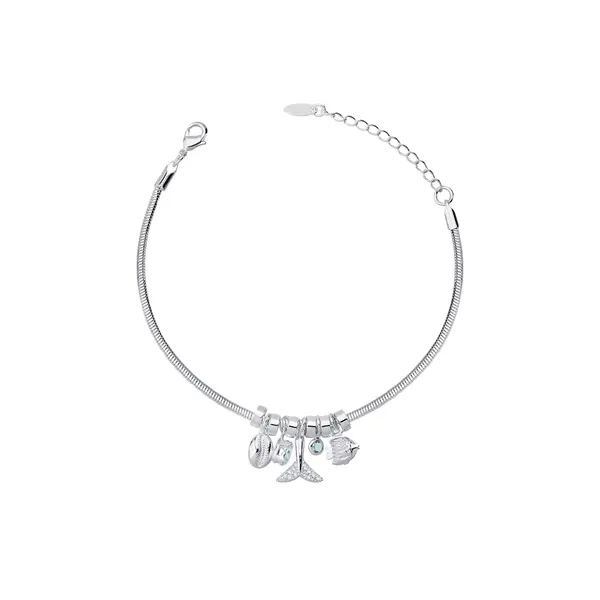 Pulseira Prata Leve Fundo do Mar Malha Rabo de Rato