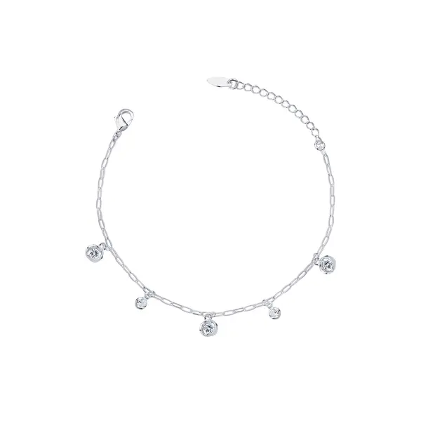 Pulseira Prata Leve Flor em Zircônia