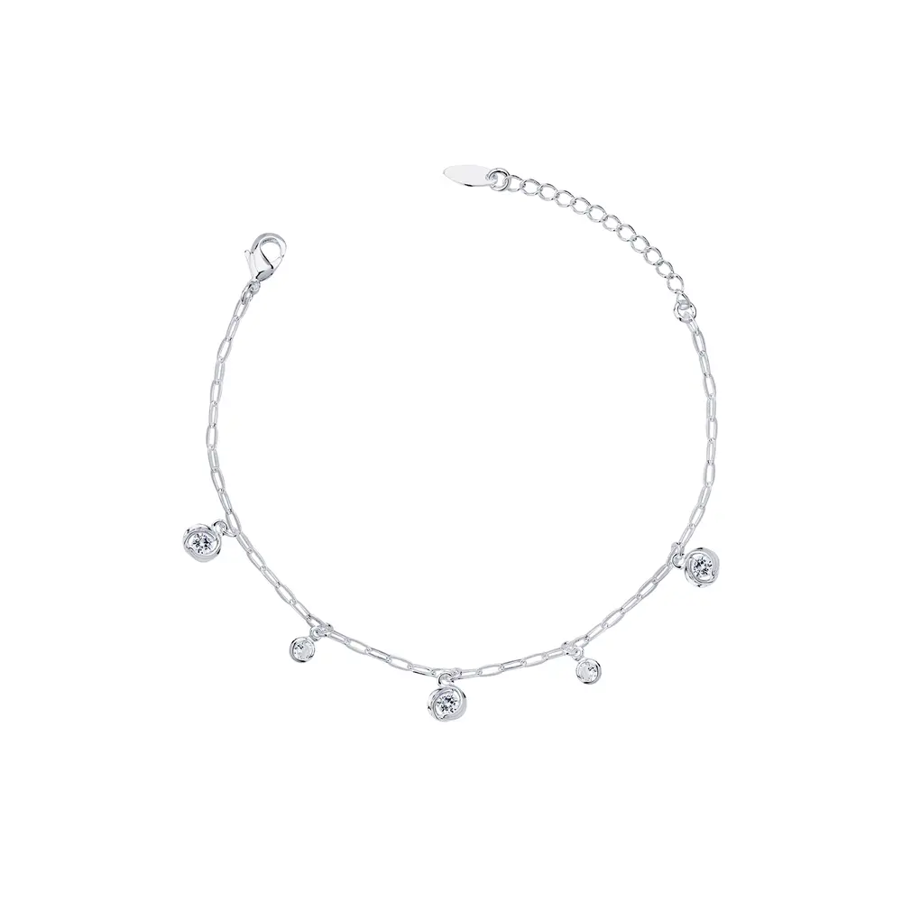 Pulseira Prata Leve Flor em Zircônia