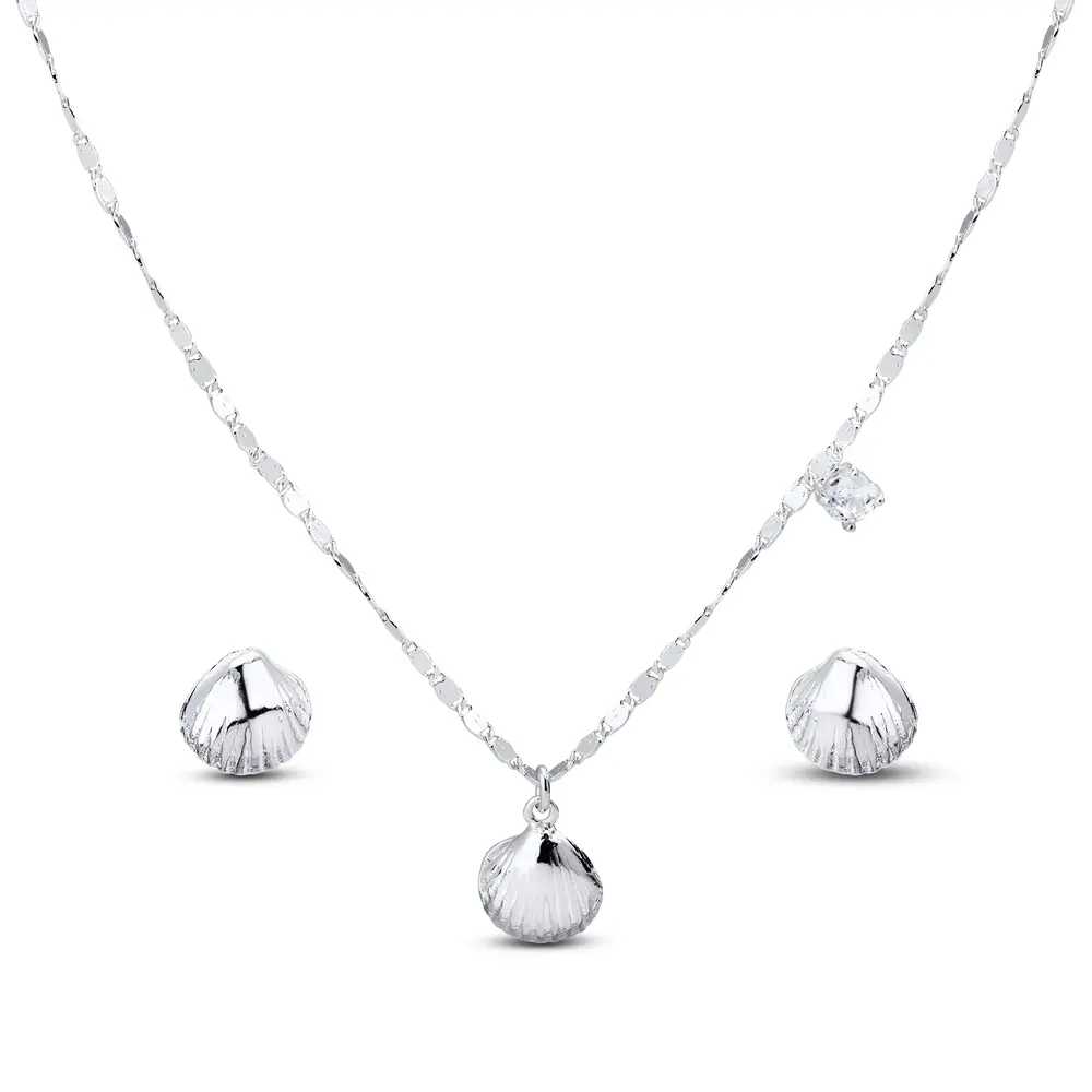 Conjunto Prata Leve Concha