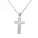 Colar Banho de Ródio Cruz com Zircônias Quadradas