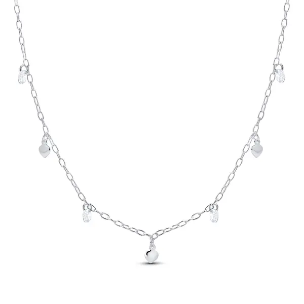 Gargantilha Prata Leve Zircônias