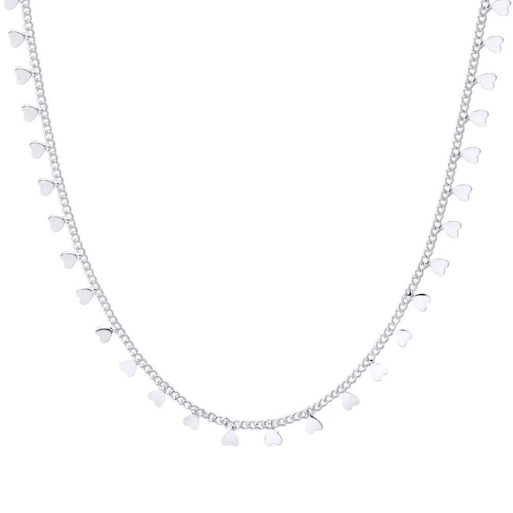 Gargantilha Prata Leve Mini Corações