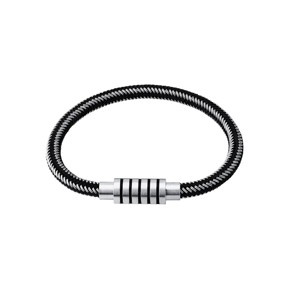 Pulseira Masculina Aço Trançado Fecho Magnético