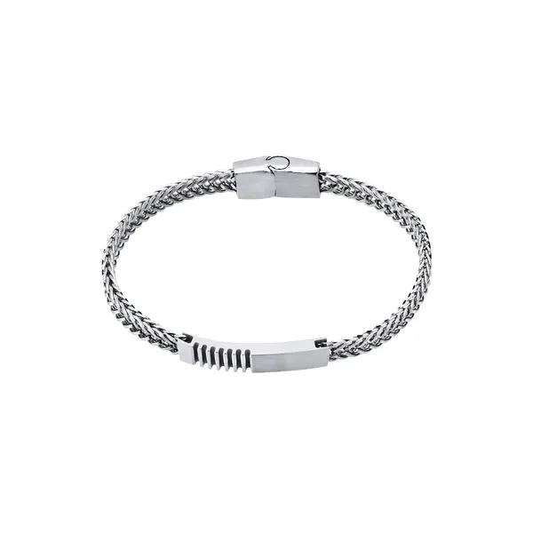 Pulseira Masculina Aço Trançado com Fecho Magnético