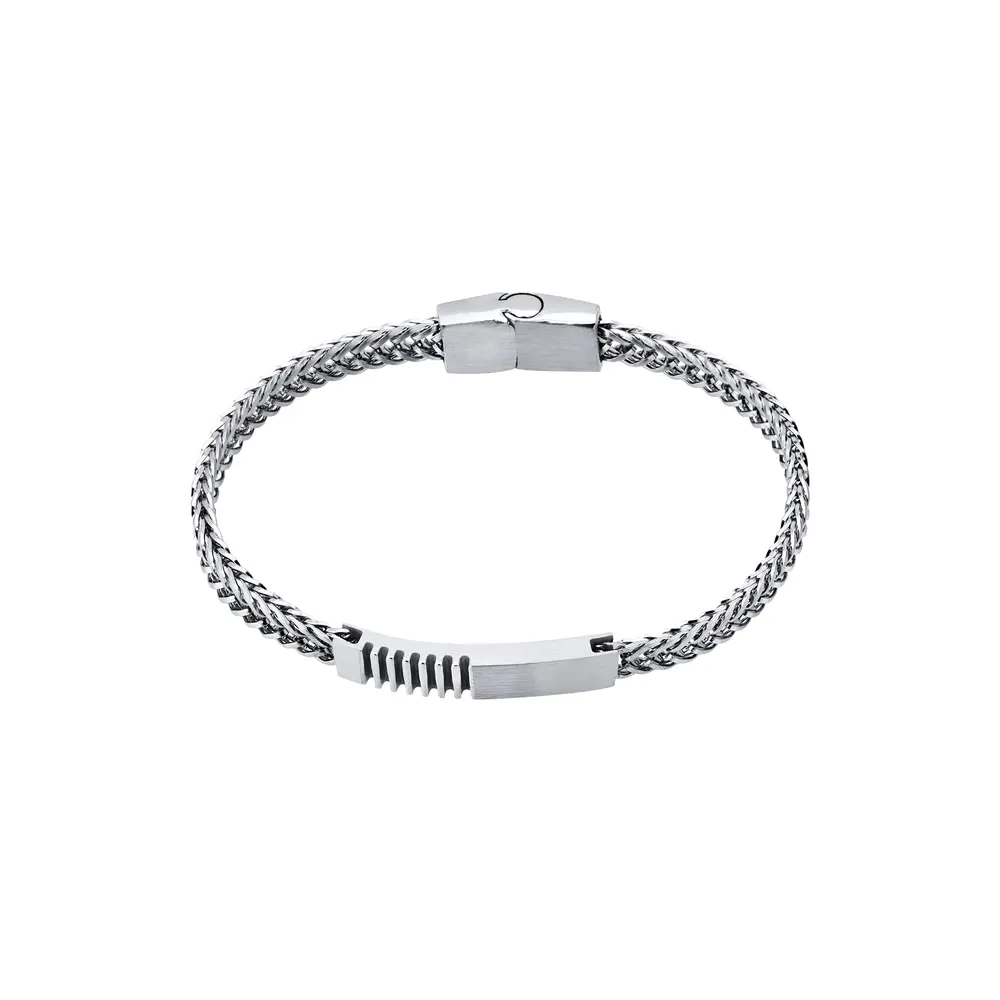 Pulseira Masculina Aço Trançado com Fecho Magnético