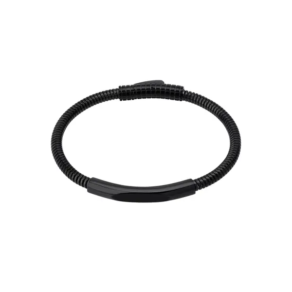 Pulseira Masculina Aço com Fecho Gaveta Preta