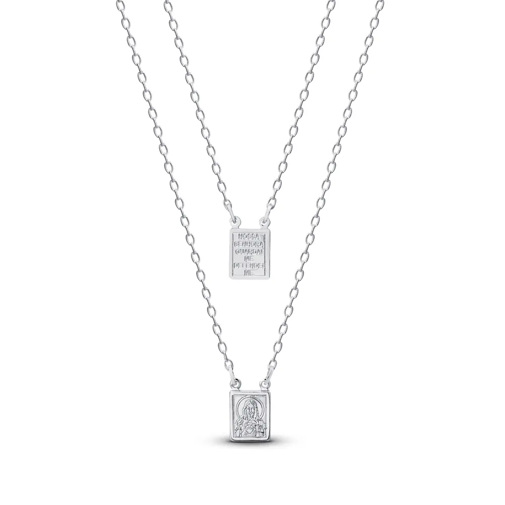 Escapulario Prata Nossa Senhora Aparecida PP 60cm