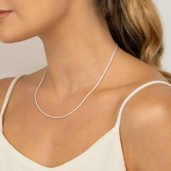 Corrente Prata Cordão Baiano 45 cm 1,5mm