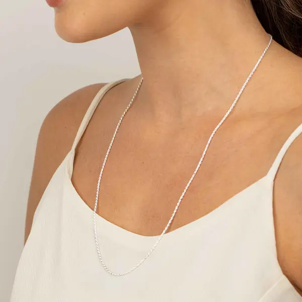 Corrente Prata Cordão Baiano 60cm 1,5mm