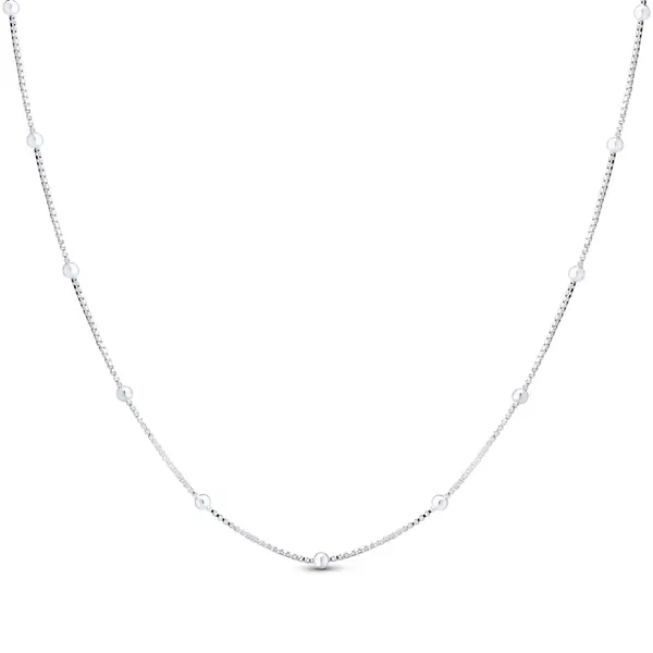 Gargantilha Prata Bolinha 45 cm