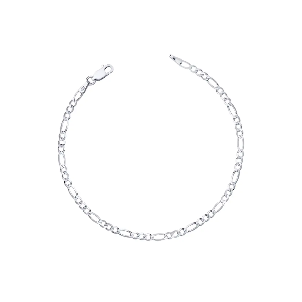 Pulseira  Prata Masculina  Figaro 20cm 3mm