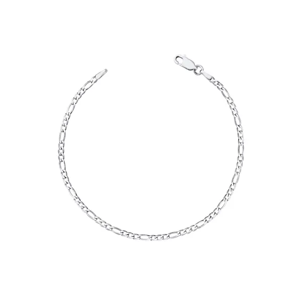 Pulseira Prata Masculina Fígaro 20cm 2,3mm