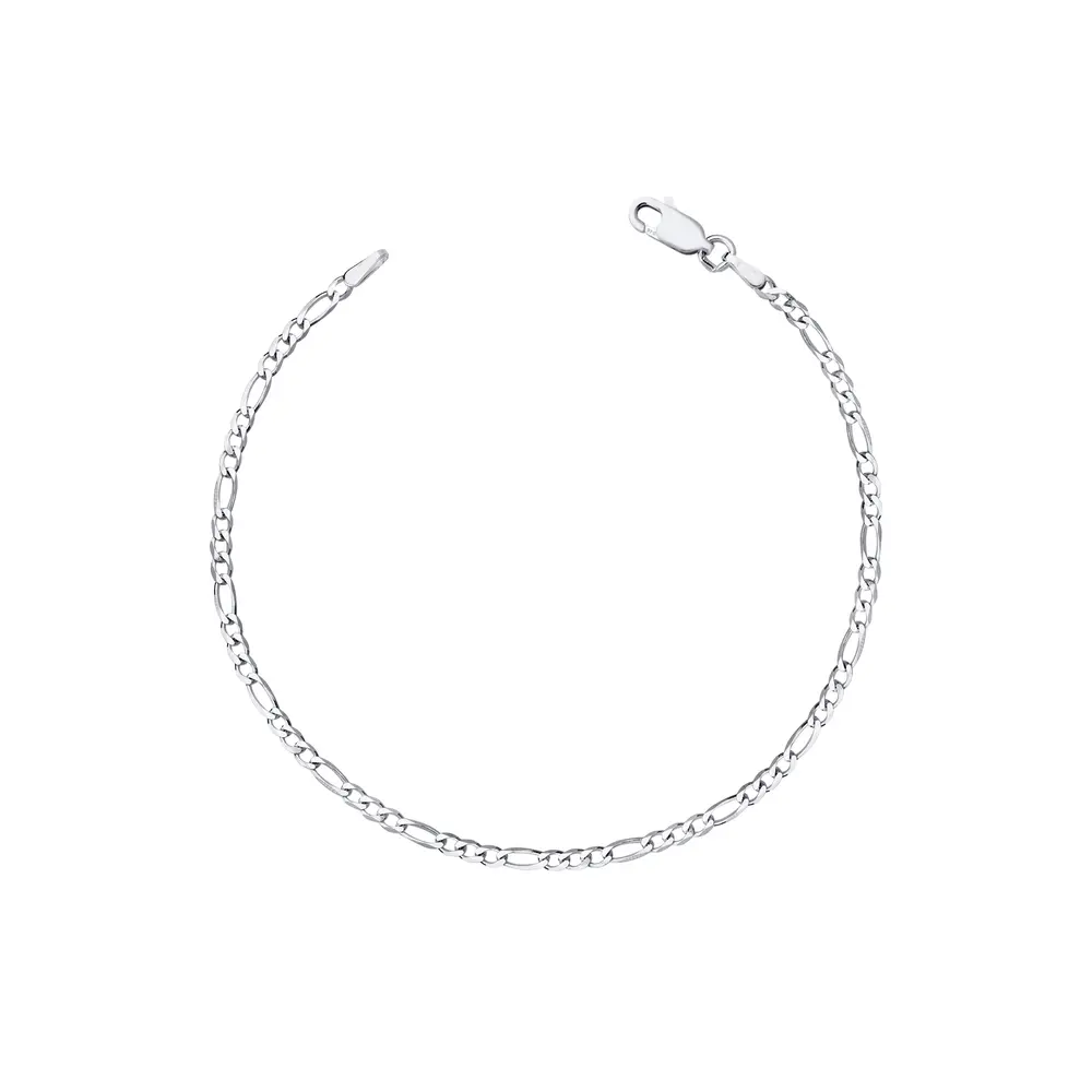 Pulseira Prata Masculina Fígaro 20cm 2,3mm