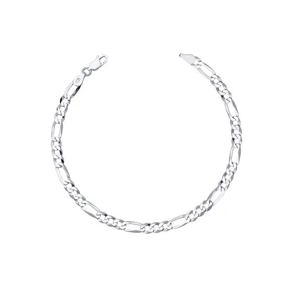 Pulseia Prata Masculina Figaro 20cm 4,4mm
