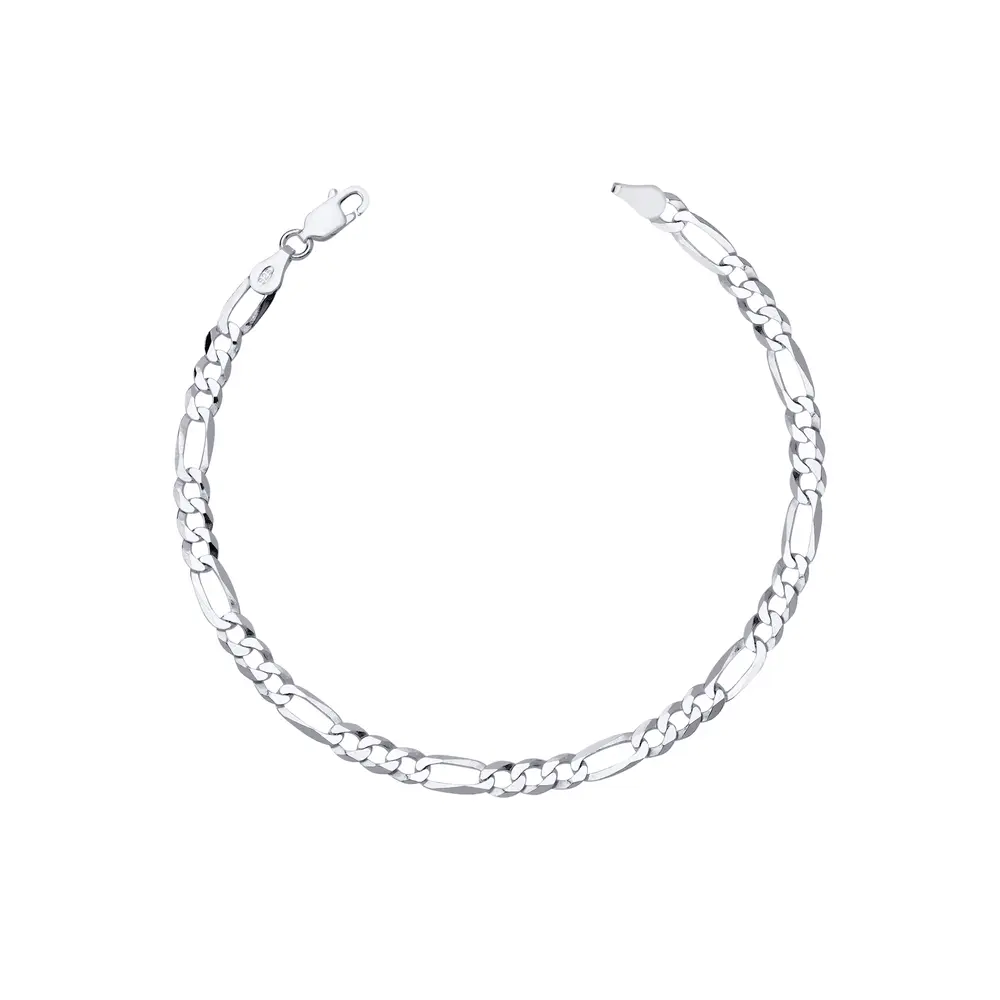 Pulseia Prata Masculina Figaro 20cm 4,4mm